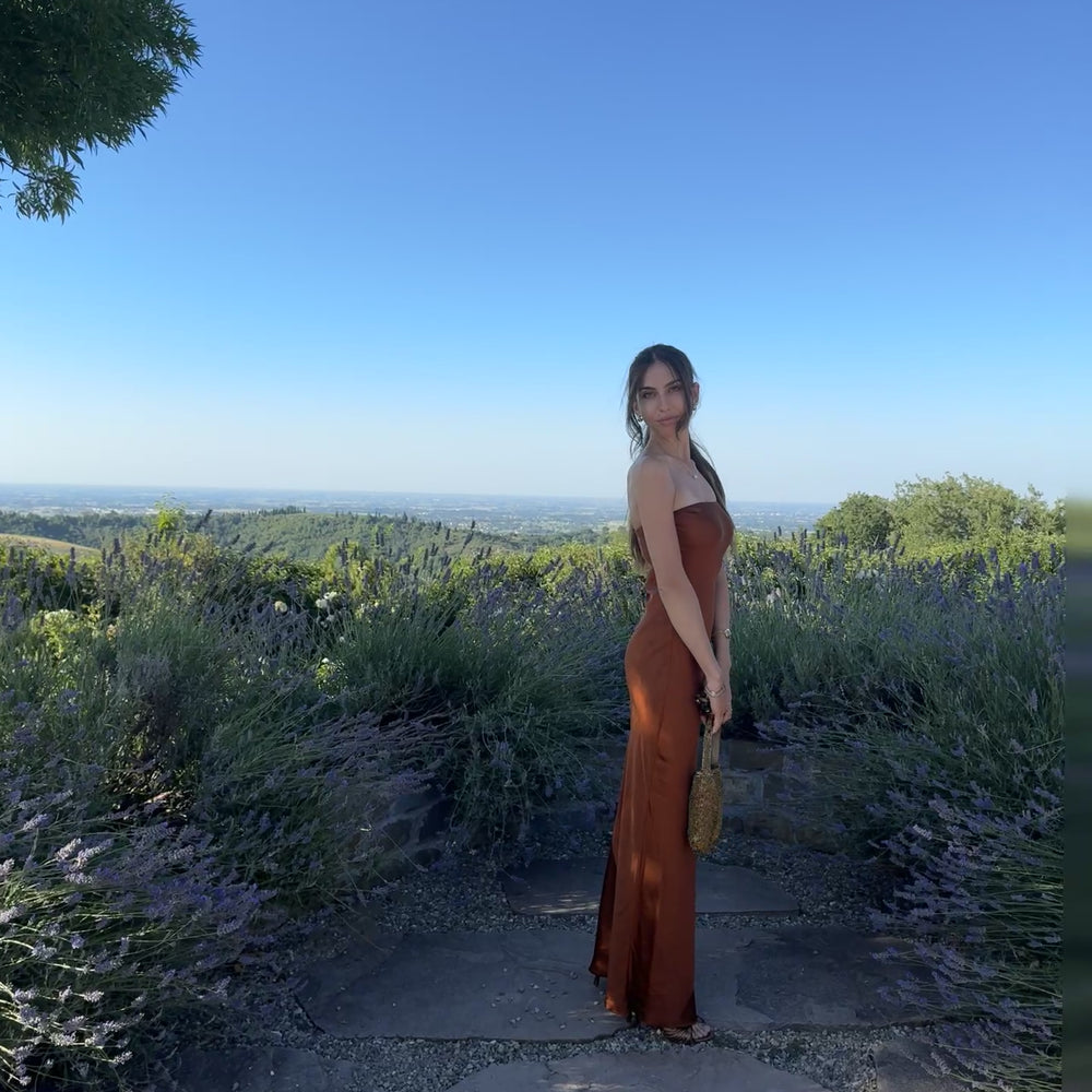 abito lungo elegante da cerimonia